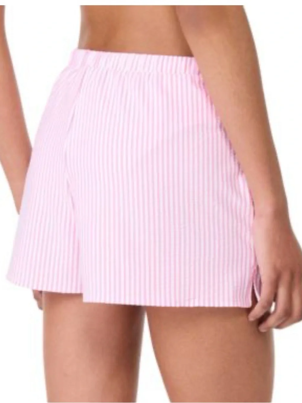 Kate spade, NWts Pink & White Striped seersucker Drawstring Shorts sz large